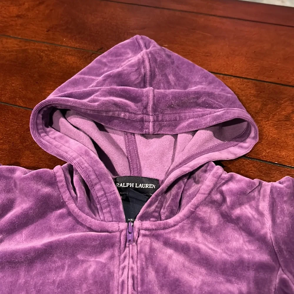Ralph Lauren Polo Velour Hooded Zip up Jacket with Pockets Size 6X